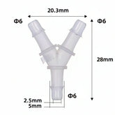 Y Type 3-Way Tube Connector Phi 6 for Printer Fluid Lines