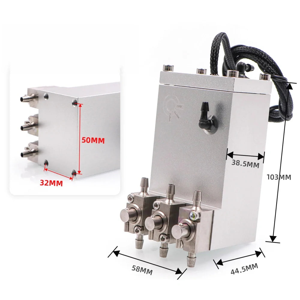 Sub Ink Cartridge 3 Valve Aluminum Assembly